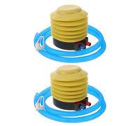 JOINPAYA Juego de 2 Bombas de Pie Manual para Balones Deportivas y Juguetes de Piscina, con 4 Tapones y Extractor, Plástico Amarillo, Inflador y Compatible para Camping y Emergencias