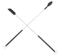 JOINPAYA Juego de 2 Espátulas y Cucharas Mini de Silicona Negra, Portátiles, Mango Extensible para Repostería, Raspador para Crema, Mermelada y Tarros, Utensilios de Cocina Multifunción