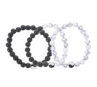 JOINPAYA Juego de 3 Pulseras de Cuentas Negras Ying Yang Diseño Único y Acabado Mate para Adultos y Adolescentes Uso Versátil y Combinaciones Múltiples