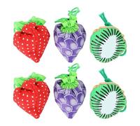JOINPAYA Juego de 6 Bolsas Plegables con Forma de Fruta, Bolsa de Nylon, Fácil Carga y Descarga, Reutilizable para Regalos y Eventos