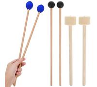 JOINPAYA Juego de 6 Mazas de Percusión de Madera para Xilófono Bombo y Timbales Baquetas de Fieltro para Adultos Set Completo para Práctica y Presentaciones Musicales