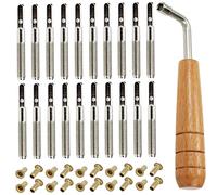 JOINPAYA Juego De Clavijas De Afinación Para Lira Profesional 20 Clavijas De Cuerda Metálica, 20 Remaches De Metal y 1 Llave Para Arpa, Accesorio Resistente Para Instrumentos Musicales De Lira