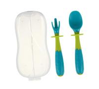 JOINPAYA Juego De Cucharas y Tenedores De Entrenamiento Para Bebés Cuchara Bebe Mango Curvado y Protector Vajilla De Aprendizaje Suavinex