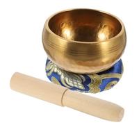 JOINPAYA Juego de Cuenco Tibetano de Cobre para Meditación, 1 Set con Mazo y Cojín, Adecuado para Templo y Sala Especial Color Aleatorio