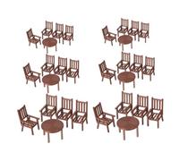 JOINPAYA Juego de Muebles en Miniatura 6 Piezas para Casa de Muñecas, Mesas y Sillas a Escala 1/30, 1/50 y 1/75, Accesorios Decorativos para Dormitorio y Microescenas