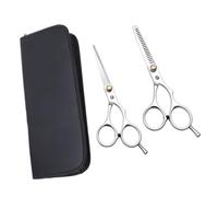 JOINPAYA Juego de Tijeras con Bolsa Negra de Acero Inoxidable Tijeras Planas Dientes Portátiles de Peluquería Profesional para Mascotas para Uso en Salones y Familias en Salones y Familias