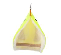 JOINPAYA Juguete Colgante de Madera para Pájaros con Columpio y Perchero Accesorio para Jaula para Periquitos y Cacatúas Diseño Triangular con Nido Color S Color Aleatorio