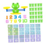 JOINPAYA Juguete Educativo De Matemáticas Báscula De Rana Para Niños Tamaño Mediano Aprendizaje De Cálculo Manipulación y Reconocimiento De Colores 40 Ranas, 10 Números y 30 Tarjetas Para Aula y Hogar