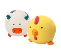 JOINPAYA Juguetes para Cachorros 2 Piezas de Látex Chirriantes con Forma de Pollo y Vaca, Masticables y Resistentes para Entrenamiento Canino, Ideales para Perros Pequeños y Juego