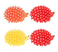 JOINPAYA Juguetes para Masticar para Gatos y Cachorros en Vinilo Sonido, Forma de Erizo, 4 Piezas para Aliviar el Estrés y Ejercicio en Casa Color Aleatorio