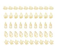 JOINPAYA Kit de 50 Moldes para Hacer Colgantes de Metal Marco Abierto Mezcla de 5 Colores Bordes de Resina UV para Bricolaje de Joyería Personalizada