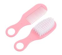 JOINPAYA Kit De Cepillo y Peine De Masaje Para Ñiño Recién Nacido, Cepillo De Pelo Rosa Suave Antiestático, Material Pp y Tpe, Masajeador Del Cuero Cabelludo, Para Cuidado e Higiene Infantil