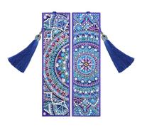 JOINPAYA Kit de Marcapáginas DIY Pintura de Gemas de Imitación 2 Unidades Diseño Mandala Material Seguro y Duradero Decoración Creativa para Manualidades y Lectura