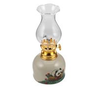 JOINPAYA Lámpara de Aceite de Cerámica con Diseño de Panda Lámpara Vintage con Quemador de Vidrio Base Estable para Iluminación Ambiental Salón Mesa de Cena Jardín o Fiesta