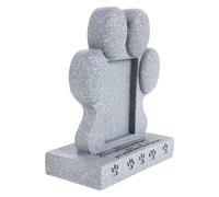 JOINPAYA Lápida para Mascotas Gris Forma de Pata para Perros y Gatos, Piedra Conmemorativa Resistente para Jardín y Exteriores, Marcador de Tumba Personalizable y Duradero