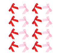 JOINPAYA Lazos para Envolver Regalos Mini 100 Pcs Lazos de Poliéster Rosa y Rojo Alambre Artesanales para Manualidades Decoración de Cumpleaños Bodas Showers
