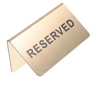 JOINPAYA Letrero de Mesa Reservada en Acero Inoxidable, Diseño en Forma de V Invertida, Color Dorado, Compacto y Práctico para Señalización de Reservas en Restaurantes y Bodas