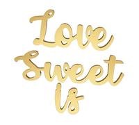 JOINPAYA Letrero Decorativo Love Is Sweet de Madera Grande en Color Dorado para Decoración de Mesa en Bodas, Centros de Mesa para Recepción y Despedidas de Soltera