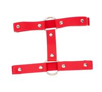 JOINPAYA Liga de Cuero Roja Estilo Punk Anillo Redondo Doble para Muslo y Pierna Talla Única Accesorio para Discoteca y Fiestas