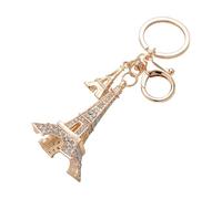 JOINPAYA Llavero de Metal Gemas de Imitación y Diseño Torre Eiffel, Accesorio Brillante para Llaves de Coche, Colgante Decorativo para Mujer, Obsequio Temático de Fiesta, 1 Pieza