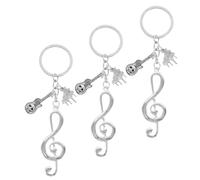 JOINPAYA Llavero Musical de Metal con Notas Set de 3 Piezas con Colgantes de Guitarra y Piano Diseño Creativo y Compacto para Mochilas Llaves y Regalos para Amantes Música