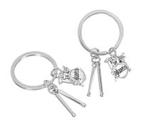 JOINPAYA Llavero para Músicos Colgante de Baquetas y Caja de Batería, 2 Piezas, Accesorio para Mochila, Obsequio Original para Amantes Música Rock y Percusión