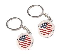 JOINPAYA Llavero Vintage para Mochila con Bandera de Estados Unidos Aleación de Zinc 2 Piezas Estilo Mate Colgantes Decorativos para Bolso y Accesorio Patriótico