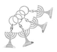 JOINPAYA Llaveros De Metal En Forma De Candelabro De Janucá, 4 Piezas, Resistente y Ligero, Adornos Colgantes Para Bolsos, Monederos y Llaves, Obsequio Para Niños y Adultos En Navidad