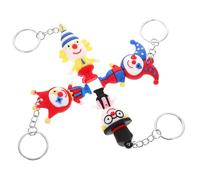JOINPAYA Llaveros de Muñeco de Circo de Goma Suave, 4 Piezas, Llaveros Figura de Dibujos Animados para Regalos de Fiesta de Cumpleaños, Colgantes para Mochila y Bolso, Accesorios