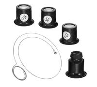 JOINPAYA Lupa Profesional para Joyero y Reparación de Relojes 5 Piezas con Aumento 5X 10X 15X y 20X Alambre de Acero Cristal Óptico Transparente Portátil y Ergonómica para
