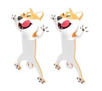 JOINPAYA Marcapáginas 3d de Shiba Inu, 2 Piezas, Marcador de Clip de Libros Diseño de Perro, Accesorios de Lectura para Estudiantes, Adecuado para Aulas y Obsequio Divertido