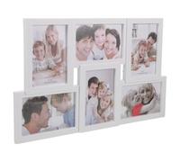 JOINPAYA Marco de Fotos Collage de Pvc Blanco Diseño Elegante y Ligero 6 Tomas para Fotos 6x4 Pulgadas Fácil de Colgar Pared para Decoración