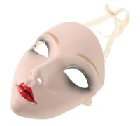 JOINPAYA Máscara China Retro de Plástico Ligera Antifaz de Rostro Completo Color Piel Clara Accesorio Vintage para Cosplay y Fiesta Máscara para Mujer Compatible Hanfu Adecuado para