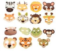 JOINPAYA Máscaras De Animales Para Fiestas Infantiles: 15 Máscaras De Dibujos Animados De Animales Salvajes Del Zoológico De La Jungla Para De Fiesta De Cumpleaños Disfraces De