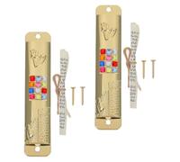 JOINPAYA Mezuzah Judaica para Puerta, 2 Unidades con Pergamino Kosher, Decoración y Protección en Estilo Vintage para Familia Judía