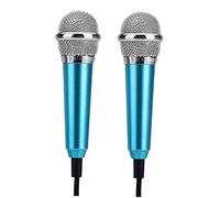 JOINPAYA Micrófono Móvil Mini para Karaoke 2 Piezas, Material de Metal, Plug And Play, Compatible Aplicaciones de Karaoke, Color Azul Varios estilos