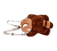 JOINPAYA Mochila Peluda para Mujer Grande Diseño de Panda Rojo Mochila de Peluche Suave y Esponjosa para Adolescentes Uso Escolar y Viajes Informales