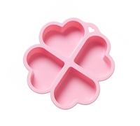 JOINPAYA Molde de Silicona Corazón Rosa de 4 Cavidades para Hornear | Flexible y Antiadherente, Apto para Alimentos, Adecuado para Pasteles y Piruletas