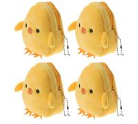 JOINPAYA Monedero de Peluche de Dibujos Animados en Forma de Pollito Amarillo Pequeño 4 Piezas Bolsa para Monedas de Pascua y Flexible Adecuado para Viajes y Uso Color Aleatorio