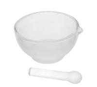 JOINPAYA Mortero de vidrio de laboratorio, 1 juego, para moler medicamentos y especias, triturador manual de nueces, ajo y jengibre, uso en ciencia lab