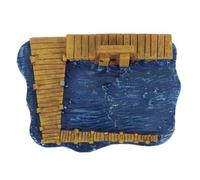 JOINPAYA Muelle en Miniatura de Resina Azul Profundo para Terrarios y Bandejas de Arena Psicológica, Adorno Compacto para Terapia Arena y Decoración de Jardines en Miniatura