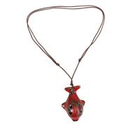 JOINPAYA Ocarina de Cerámica Forma de Cetáceo Rojo, Instrumento Musical Portátil de 4 Agujeros Sonido Hermoso y Diseño Delicado para Amantes del Arte Sonoro