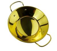 JOINPAYA Olla Seca de Acero Inoxidable Dorado con Diseño de Mango Resistente Corrosión, Práctica para Cocinar Mariscos y Despojos Cocina