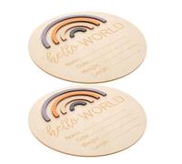 JOINPAYA Pack De 2 Tarjetas De Momento De Bebé Nombre En Relieve Mensuales De Madera Seguro y Práctico