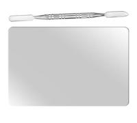 JOINPAYA Paleta de Acero Inoxidable con Espátula Compacta y Fácil de Limpiar para Mezclar Maquillaje Profesional Adecuado para Mezcla de Pigmentos y Esmaltes de Uñas