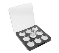 JOINPAYA Paleta Magnética de Sombras de Ojos Vacía Negra con 9 Bandejas Redondas de 26,5 Mm, Estuche Recargable de Metal para Maquillaje Profesional y Almacenamiento Portátil