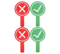 JOINPAYA Paletas de Mano Doble Cara para Votación y Retroalimentación en Aula 4 Piezas de Plástico Firme Portátiles y Ligeras Señalización Clara para Docentes y Participación