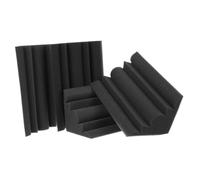 JOINPAYA Panel Acústico De Absorción De Sonido Esquinero De Espuma Negra 12x12x24 Cm, 4 Piezas Alta Densidad Ignífugo Para Aislamiento Acústico En Estudios y Salas De Grabación