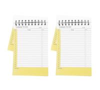 JOINPAYA Paquete de 2 Cuadernos de Planificación Semanal Amarillos Tamaño 21X14 CM Cuaderno con Encuadernación Espiral Superior Papel Rayado Grueso Anti-Traspaso Planificador Diario