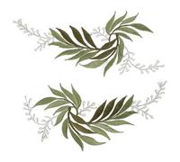 JOINPAYA Parches Bordados Forma de Hoja 2 Piezas Apliques DIY para Ropa Accesorios de Costura Pegamento Trasero Decoración para Chaquetas Jeans y Sombreros Color Verde Tamaño Mediano